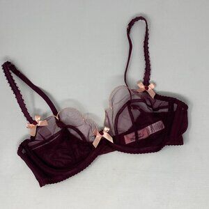 Agent Provocateur Lorna Burgundy Bra 32D